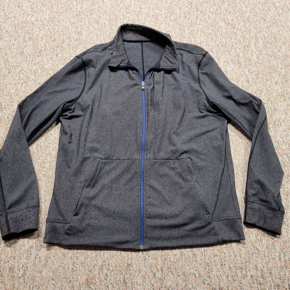Lululemon Jacket Mens 2XL Grey Full Zip Long Sleeve Performance Active Sports